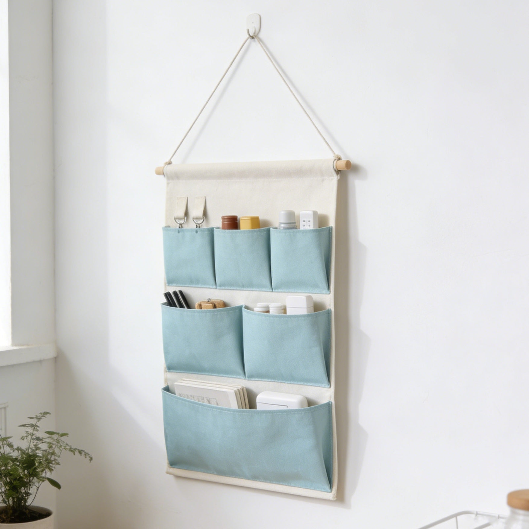 Wall-Mounted Multi-Pocket Storage Organizer