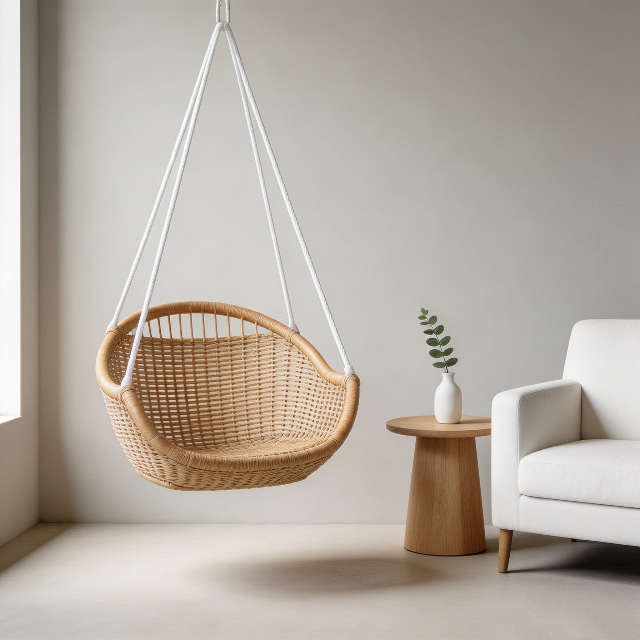 Modern Minimalist Hanging Rattan Swing Chair