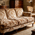 French Vintage Carved Fabric 3-Seater Sofa