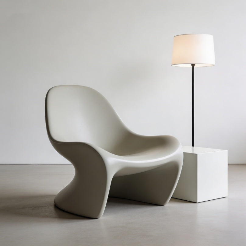 Minimalist Irregular Fiberglass Art Leisure Chair