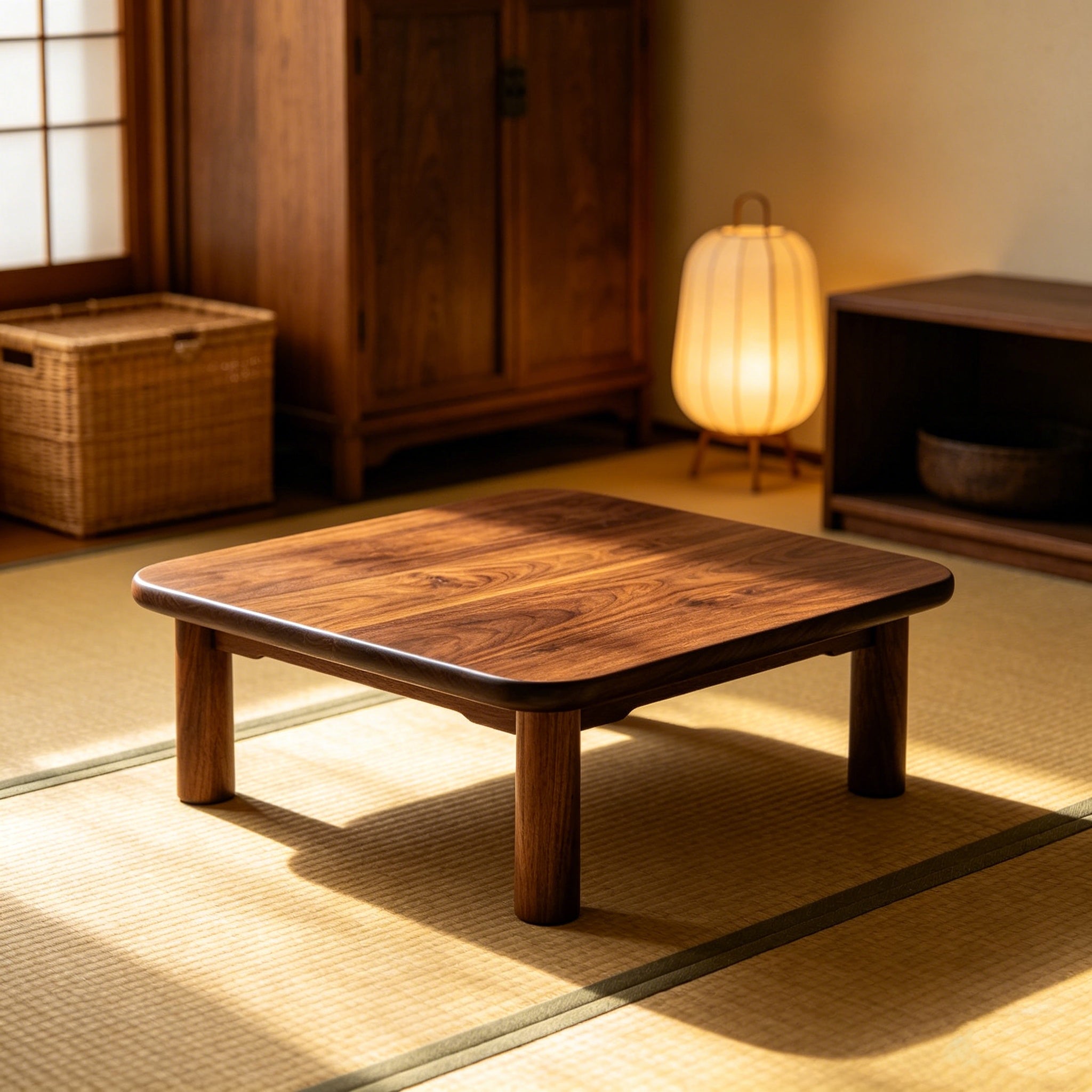 Japanese Zen Black Walnut Tatami Low Table