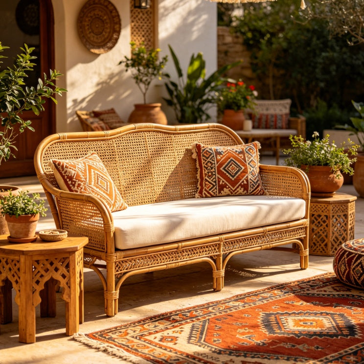 Moroccan Outdoor Rattan Sofa